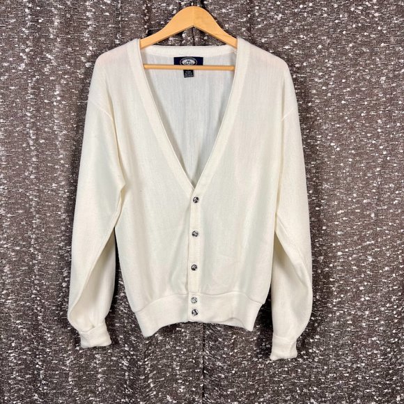 Knights Bridge White Cardigan Sweater - Picture 1 of 8